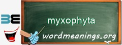 WordMeaning blackboard for myxophyta